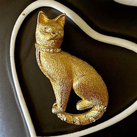 christian dior cat brooch|vintage christian dior brooch pin.